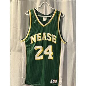 Vintage Nease High School Basketball Jersey 24 Green White Sports Belle M